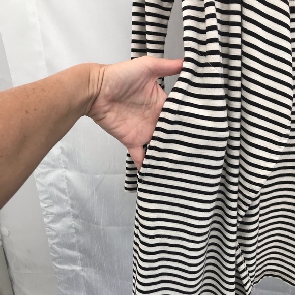 SOMA / Luxuriously Soft Live Lounge Wear Black & White Striped Cardigan Size M - Picture 4 of 9